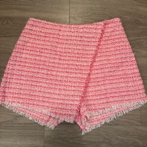 Pink Tweed Women Skort